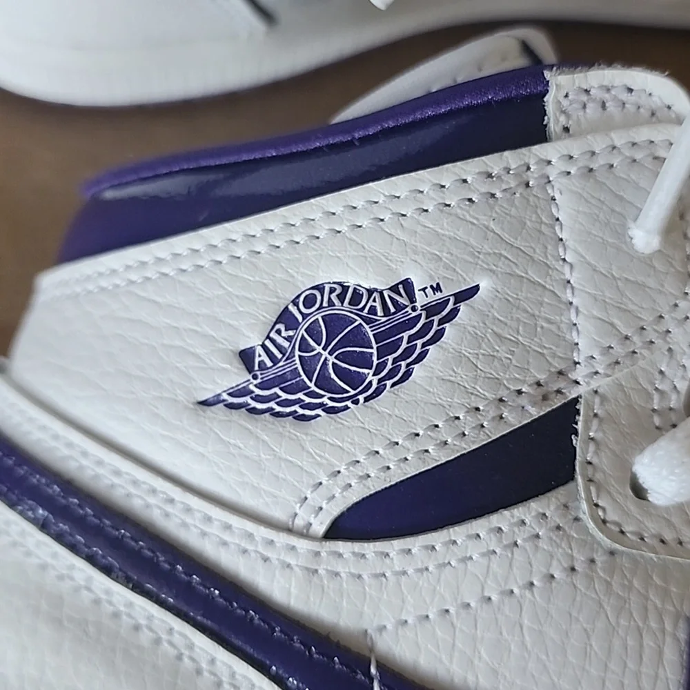 Nike Air Jordan 1 High Court Purple White Youth 3Y Sneakers CU0449-151